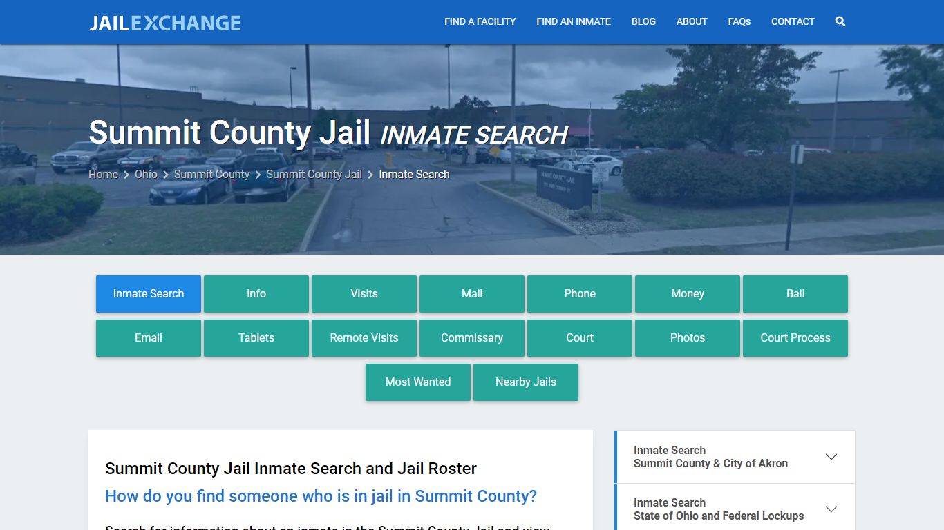 Summit County Jail Inmate Search - Jail Exchange