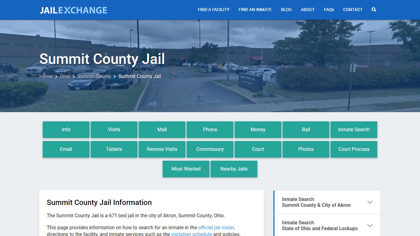 Summit County Jail, OH Inmate Search, Information